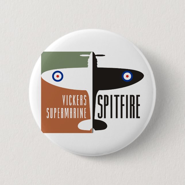 vickers supermarine spitfire pinback button (Front)