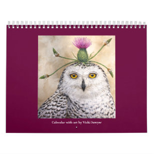 Owl Office School Products Zazzle Vicki Sawyer Art Calendar
