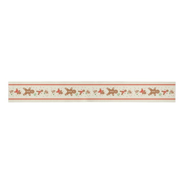 Vickie’s Gingerbread Parade-Cream Grosgrain Ribbon (Front)