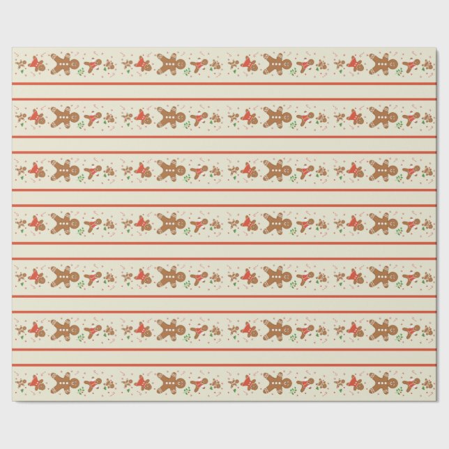 Vickie’s Gingerbread Parade-Cream Wrapping Paper (Seam)
