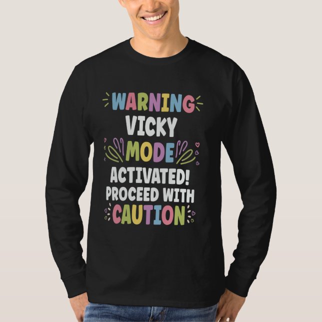 VICKY Personalized Name Funny Cute Custom VICKY Na T-Shirt (Front)