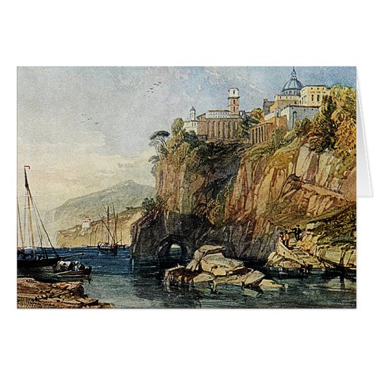 Vico, Bay of Naples - Watercolor Painting Card (Front Horizontal)