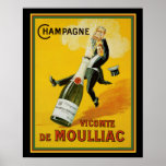 Vicomte de Moulliac Champagne 16 x 20 Poster<br><div class="desc">Beautiful Cappiello,  Art Deco,  Advertisement for Vicomte de Moulliac Champagne</div>