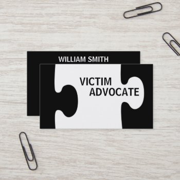 Victim Advocate Puzzle Piece Business Card by businessCardsRUs at Zazzle