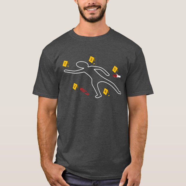 Victim Murder Crime Scene Chalk Outlinerue Crime f T-Shirt (Front)