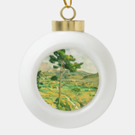 Victoire and the Viaduct Paul Cezanne Ceramic Ball Christmas Ornament