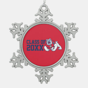 Victor E. Bulldog Class Year Snowflake Pewter Christmas Ornament
