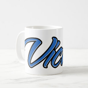 Victor First Name Blue Tasse Kaffeetasse Coffee Mug