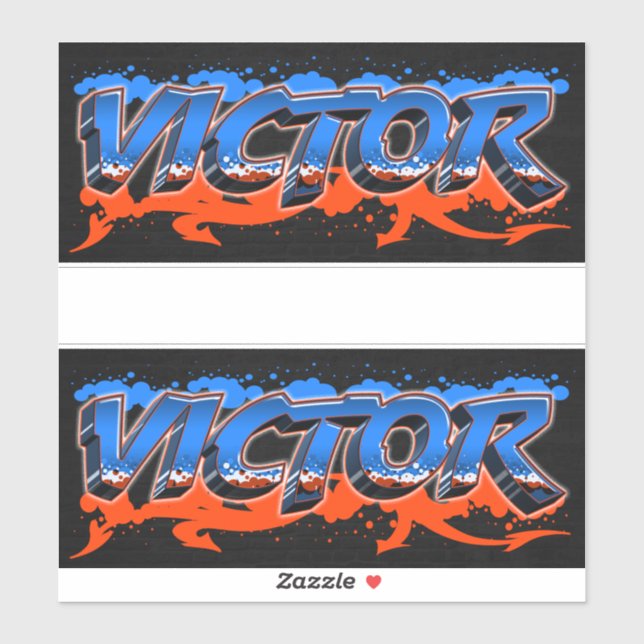 Victor First Name Graffiti Sticker (Sheet)