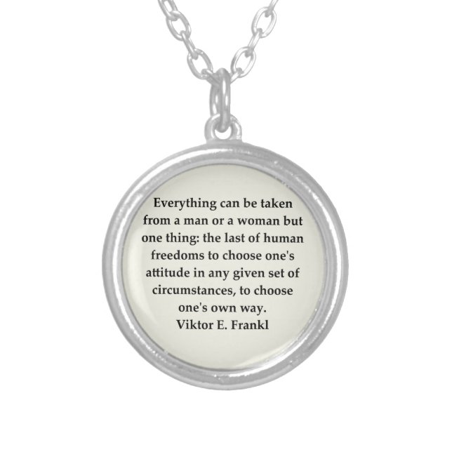 victor frankl quote silver plated necklace (Front)