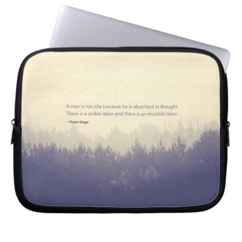 Victor Hugo Free Thinker Quote Pine forest Laptop Sleeve