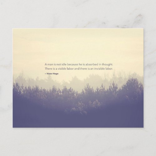 Victor Hugo Free Thinker Quote Pine forest Postcard