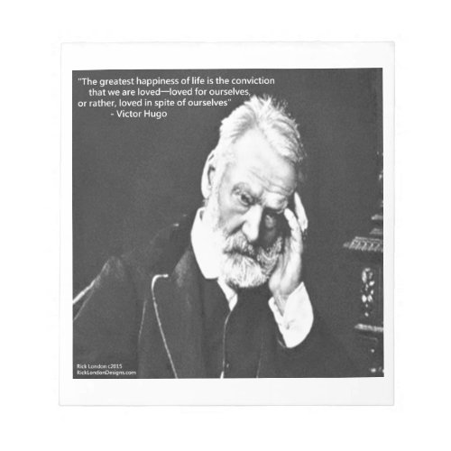 Victor Hugo  Happiness Quote Gifts Tees Etc Notepad