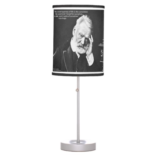 Victor Hugo  Happiness Quote Table Lamp