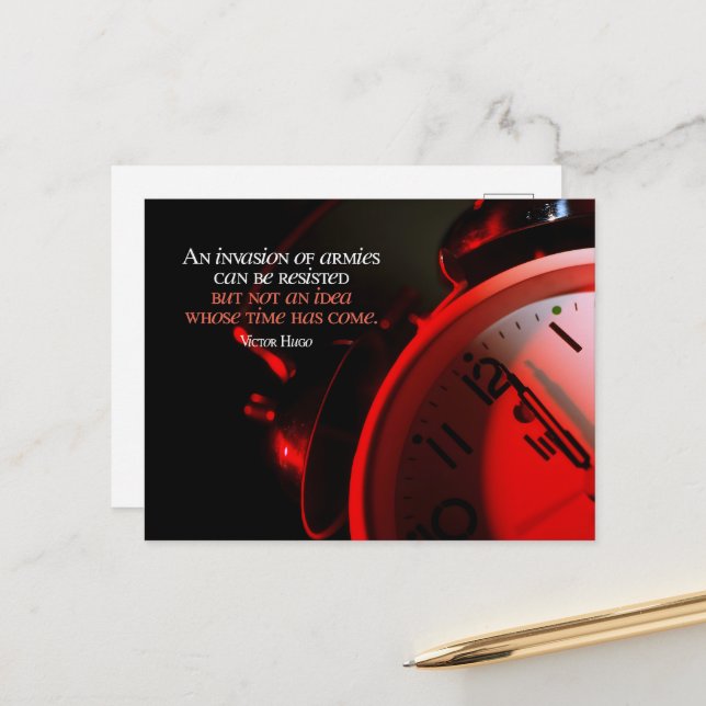 Victor Hugo Inspirational Quote "Ideas" Postcard (Front/Back In Situ)