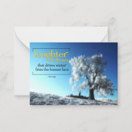 Victor Hugo Inspirational Quote Laughter Note Card