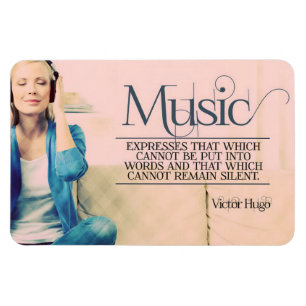 Victor Hugo Inspirational Quote "Music" Flexible Magnet