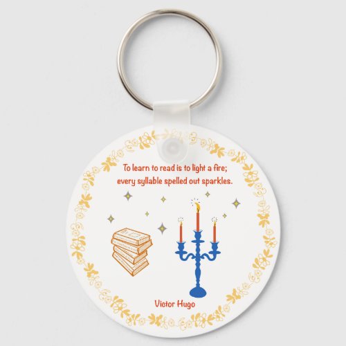 Victor Hugo Les Misrables picture and quote Keychain