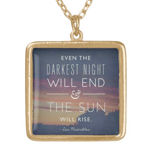 Victor Hugo Quote Gold Plated Necklace