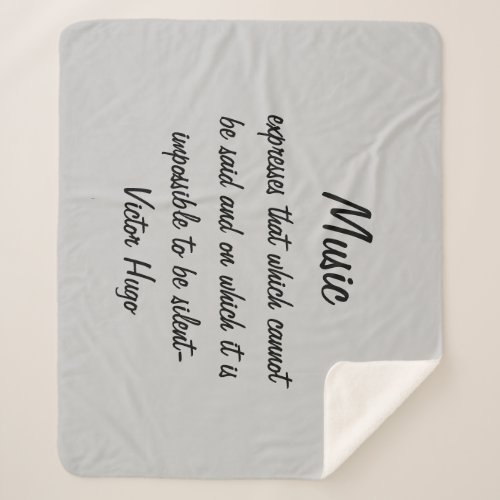 Victor Hugo Quote Music Expresses  Sherpa Blanket