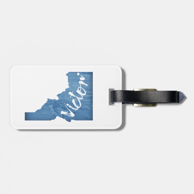 Victor Idaho Wood Grain Luggage Tag (Back Horizontal)