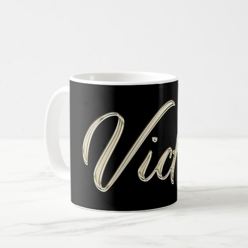 Victor Name whitegold Tasse Teetasse Kaffetasse Coffee Mug