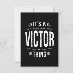 Victor Personalized Name Birthday Gift RSVP Card