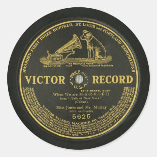 VICTOR RECORD Vintage phonograph record Classic Round Sticker