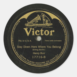 Victor Vintage Antique Record Sticker