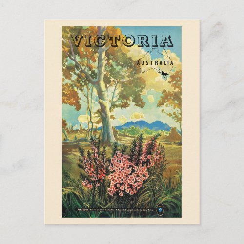Victoria Australia Vintage Poster 1944 Postcard