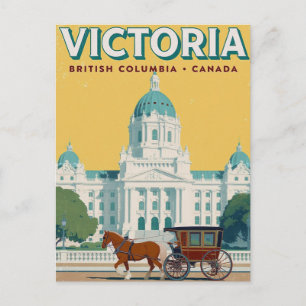 Victoria BC Parliament Retro Postcard