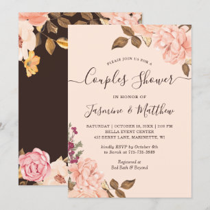 Victoria Blush Floral Wedding Couples Shower Invitation