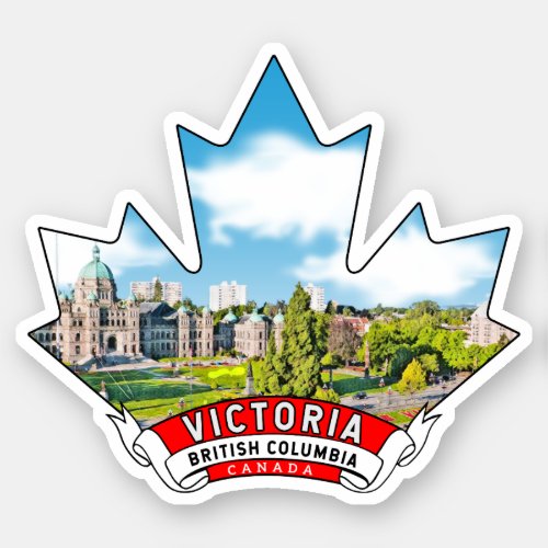 Victoria British Columbia Canada Maple Leaf Sticker