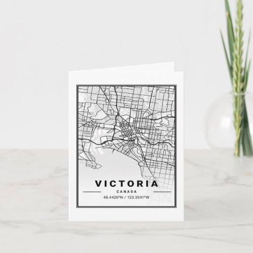 Victoria British Columbia Canada Travel City Map Card