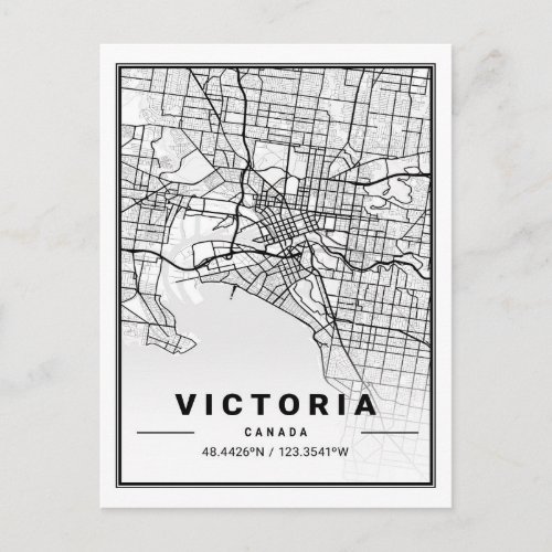 Victoria British Columbia Canada Travel City Map Postcard