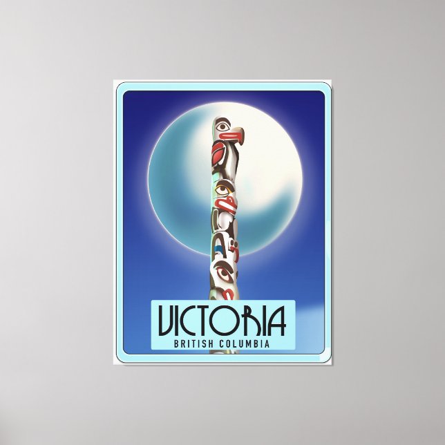 Victoria British Columbia Totem Pole. Canvas Print (Front)