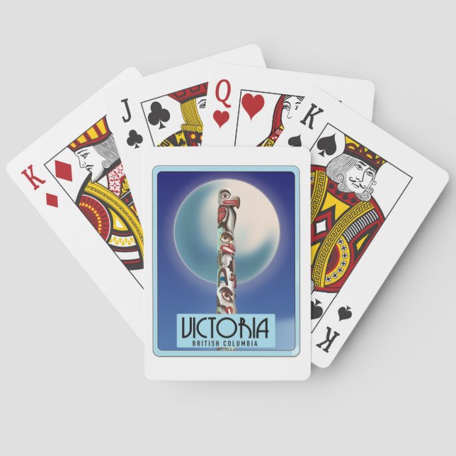 Victoria British Columbia Totem Pole. Poker Cards (Back)