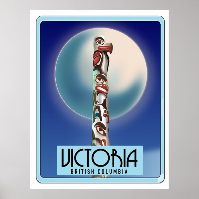 Victoria British Columbia Totem Pole. Poster (Front)