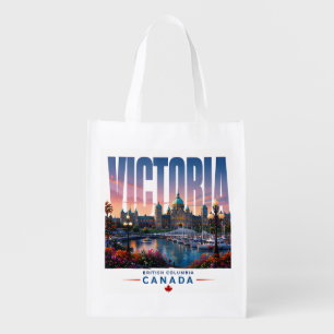 Victoria Canada Harbor Garden Travel Grocery Bag