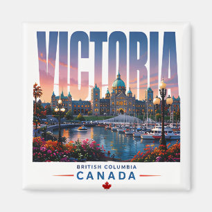 Victoria Canada Harbor Garden Travel Magnet