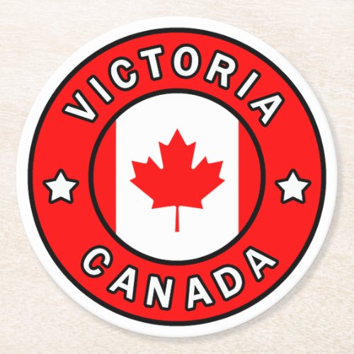 Victoria Canada Round Paper Coaster