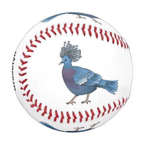 Victoria crowned pigeon bird cartoon illustration  baseball