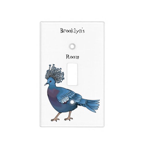 Victoria crowned pigeon bird cartoon illustration light switch cover