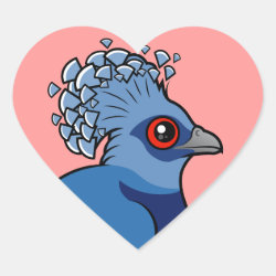 Victoria Crowned Pigeon Heart Sticker