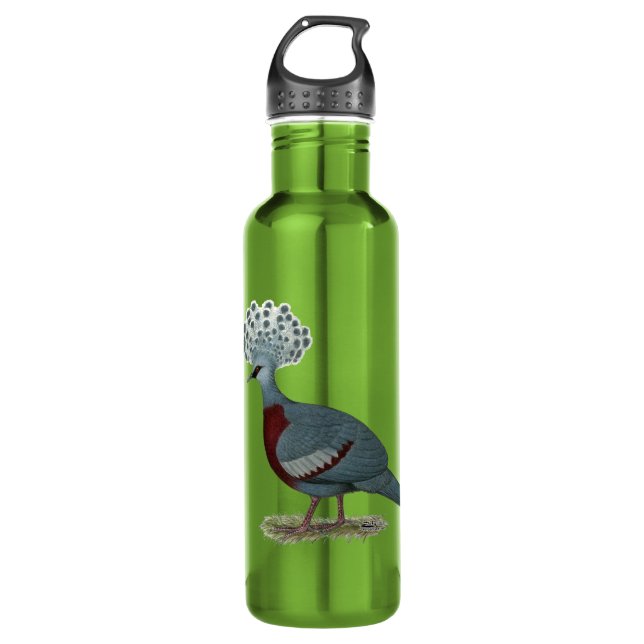 Victoria Crowned Pigeon Water Bottle (Front)