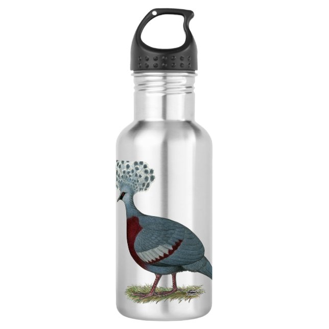Victoria Crowned Pigeon Water Bottle (Front)