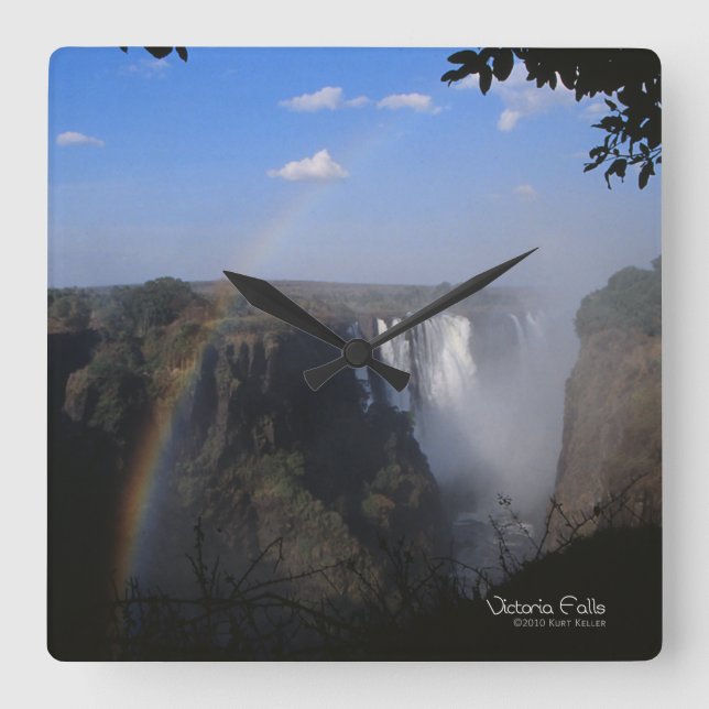 Victoria Fall 1 Square Wall Clock (Front)