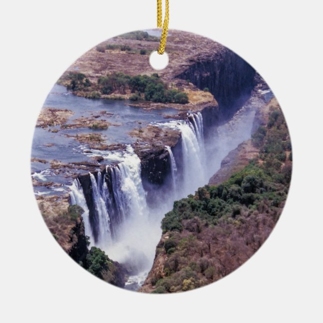 Victoria Falls aerial view - Zimbabwe, Africa Ceramic Ornament (Front)