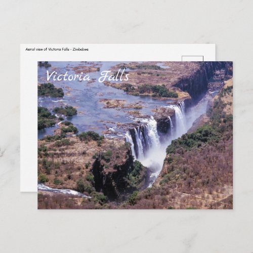 Victoria Falls aerial view _ Zimbabwe Africa Postcard