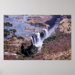 Victoria Falls aerial view - Zimbabwe, Africa Poster